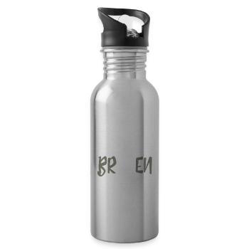I'm Broken I'm Ok Ambiguity Gifts - Water bottle with straw - silver - Right