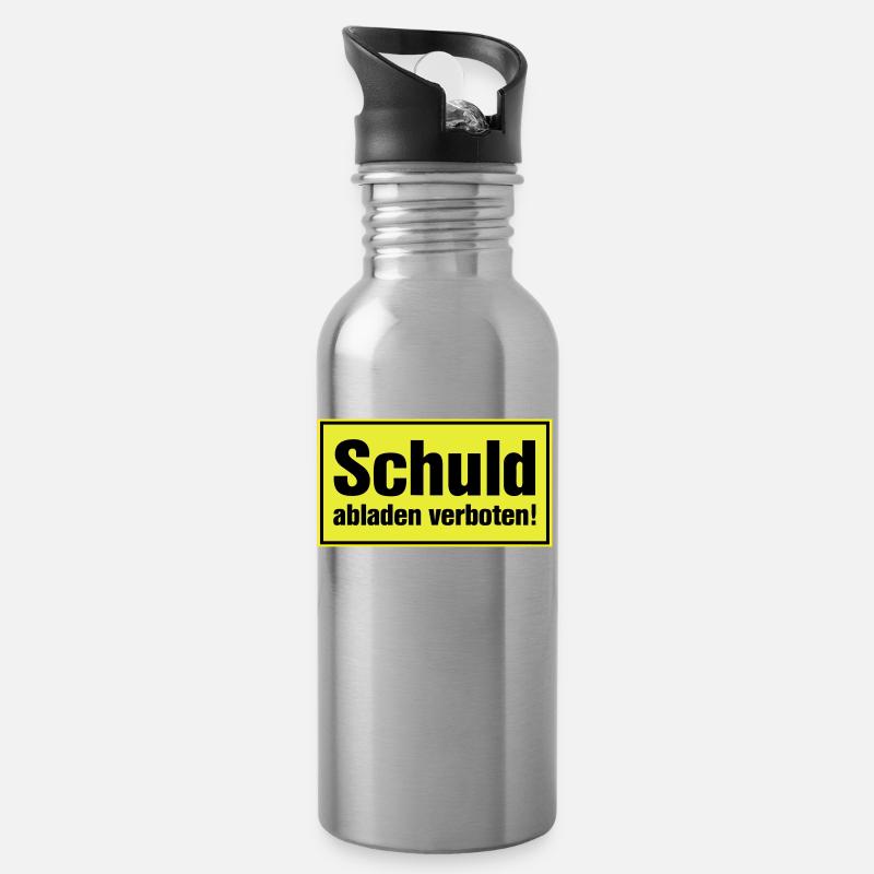 Schuld abladen verboten - Geschenk für Unschuldige - Trinkflasche mit integriertem Trinkhalm - Lightsilver