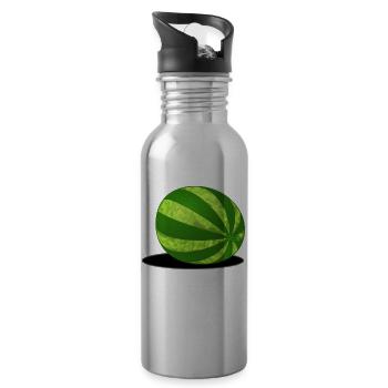 Melone T-Shirt - Trinkflasche mit integriertem Trinkhalm - Lightsilver - Rechts