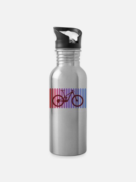 Mountainbike - Trinkflasche mit integriertem Trinkhalm - Lightsilver