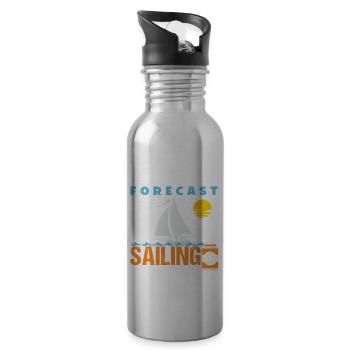Sailing And Drinking - Water bottle with straw - silver - Right
