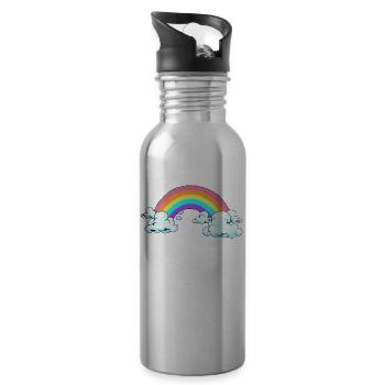 Depression Innerlich Tot Depressiv Einsam Traurig - Trinkflasche mit integriertem Trinkhalm - Lightsilver - Rechts