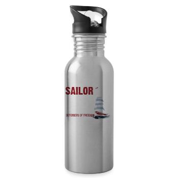 Sailor Defenders Of Freedom - Trinkflasche mit integriertem Trinkhalm - Lightsilver - Rechts