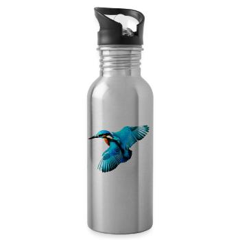 kingfisher - Water bottle with straw - silver - Right