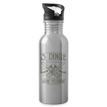 Blasmusik Shirt · Musikant · 3 Dinge - Trinkflasche mit integriertem Trinkhalm - Lightsilver - Rechts