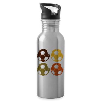 Soccer - Water bottle with straw - silver - Right