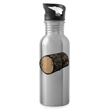 Wood pop art - Water bottle with straw - silver - Right