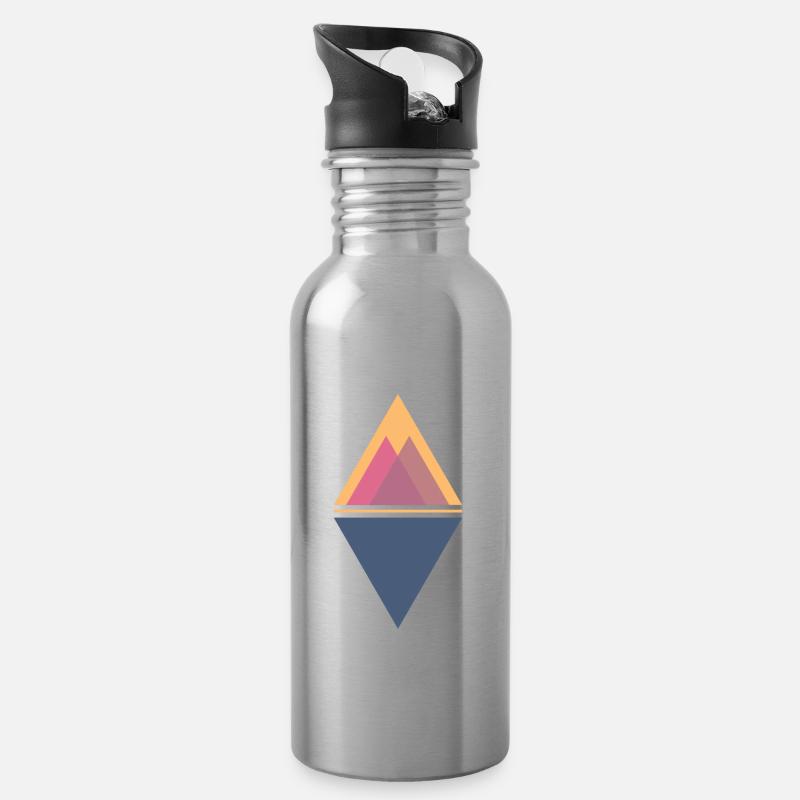 Triangles de formes géométriques - Gourde avec paille intégrée - argent clair