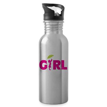 It is for girl umbrella gift - Water bottle with straw - silver - Right
