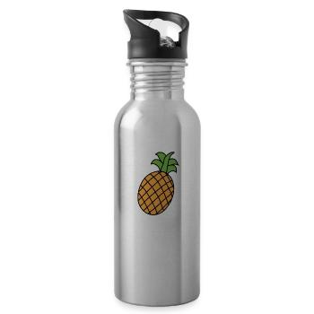 ananas - Gourde avec paille intégrée - argent clair - Droite