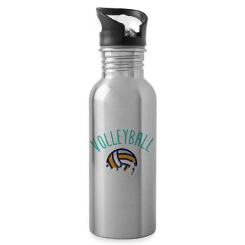 Volleyball Grandma - Trinkflasche mit integriertem Trinkhalm - Lightsilver - Rechts