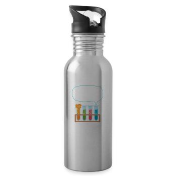 Ich bin nicht klein ich bin ein konzentrat - Trinkflasche mit integriertem Trinkhalm - Lightsilver - Rechts