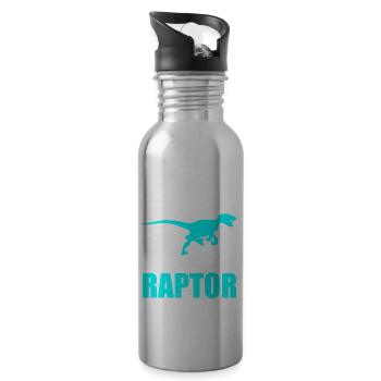 Dinosaurier - Trinkflasche mit integriertem Trinkhalm - Lightsilver - Rechts