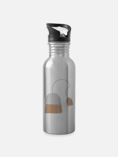 Teebeutel Weihnachten Kinder Feinschmecker - Trinkflasche mit integriertem Trinkhalm - Lightsilver