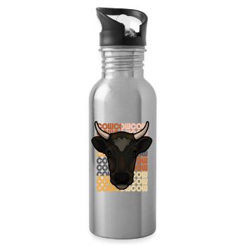 vache - Gourde avec paille intégrée - argent clair - Droite