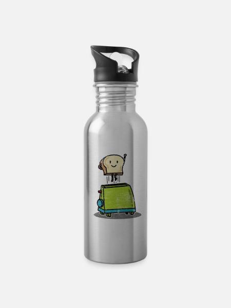 Goldbraunes Bauernbrot Backstube - Trinkflasche mit integriertem Trinkhalm - 