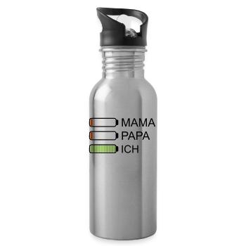 Batterie Mama Papa I vide - Gourde avec paille intégrée - argent clair - Droite