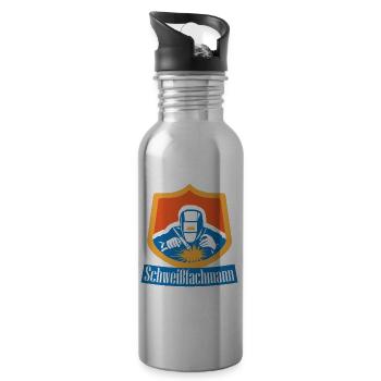 Spécialiste en soudage - Soudeur professionnel - Gourde avec paille intégrée - argent clair - Droite