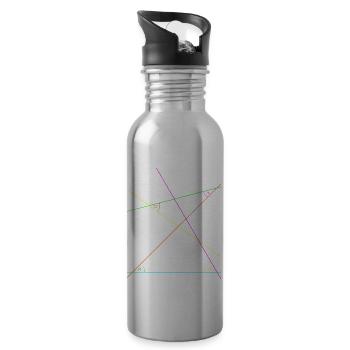 Wissenschaft Neon Winkel Geometrie Mathematik - Trinkflasche mit integriertem Trinkhalm - Lightsilver - Rechts