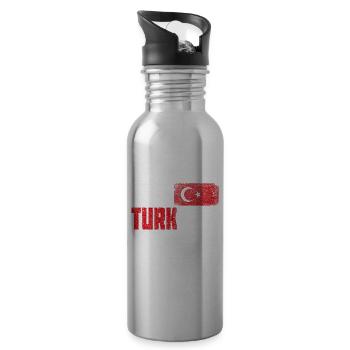Turquie fierté drapeau turc cadeau Istanbul - Gourde avec paille intégrée - argent clair - Droite