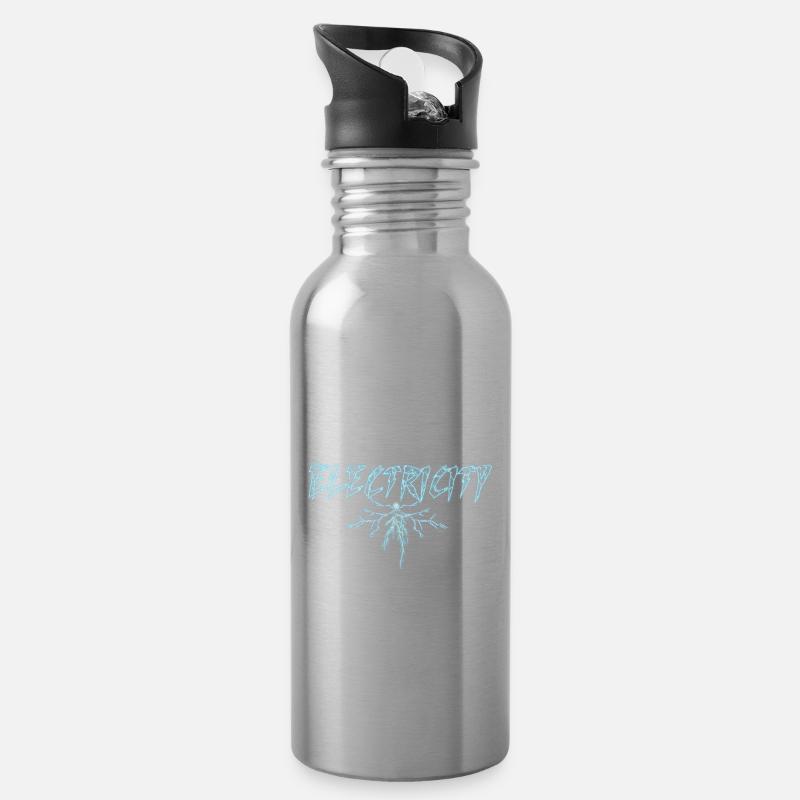 Electricité Electricité Electricité Flash flash - Gourde avec paille intégrée - argent clair