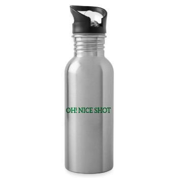 Golfer Golf - Trinkflasche mit integriertem Trinkhalm - Lightsilver - Rechts