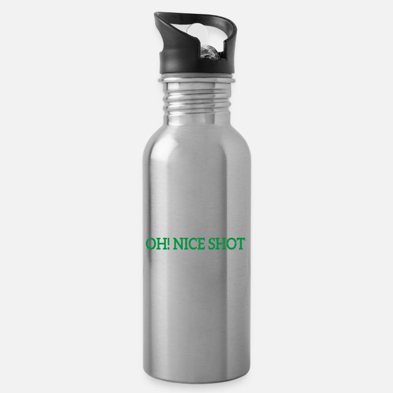 Golfer Golf - Trinkflasche mit integriertem Trinkhalm - Lightsilver