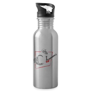 Kammerjäger Schädling Geschenk - Trinkflasche mit integriertem Trinkhalm - Lightsilver - Rechts