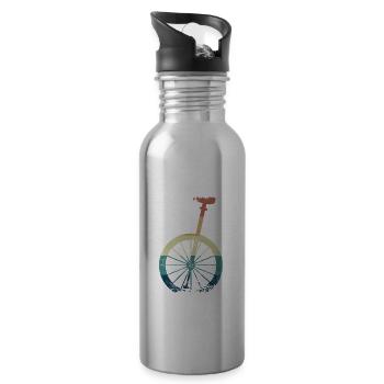 Unicycle Rider Artist High Wheel Artist Gift - Water bottle with straw - silver - Right