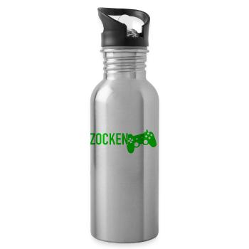 Ein Tag ohne zu Zocken | Gamer Gaming Zocker - Trinkflasche mit integriertem Trinkhalm - Lightsilver - Rechts