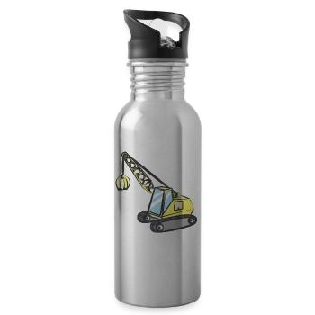 Crane with gripper - Water bottle with straw - silver - Right
