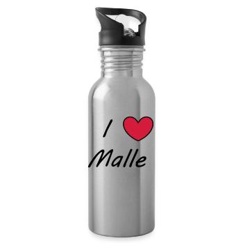 Malle - Trinkflasche mit integriertem Trinkhalm - Lightsilver - Rechts