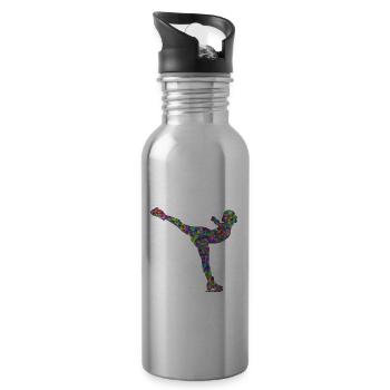 Eiskunstlauf Schlittschuh - Trinkflasche mit integriertem Trinkhalm - Lightsilver - Rechts