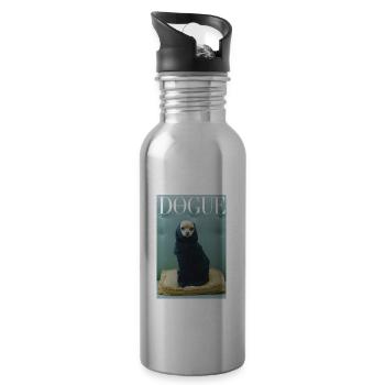 Chien chihuahua magazine de mode - Gourde avec paille intégrée - argent clair - Droite