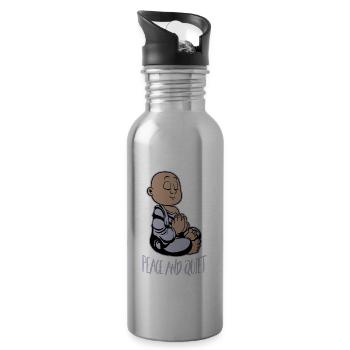 Peace and quiet Moench - Water bottle with straw - silver - Right
