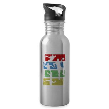 Handball Team Sport Sportsman Hobby Gift - Water bottle with straw - silver - Right