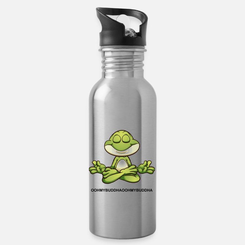 Oooh ma grenouille de Bouddha - Gourde avec paille intégrée - argent clair