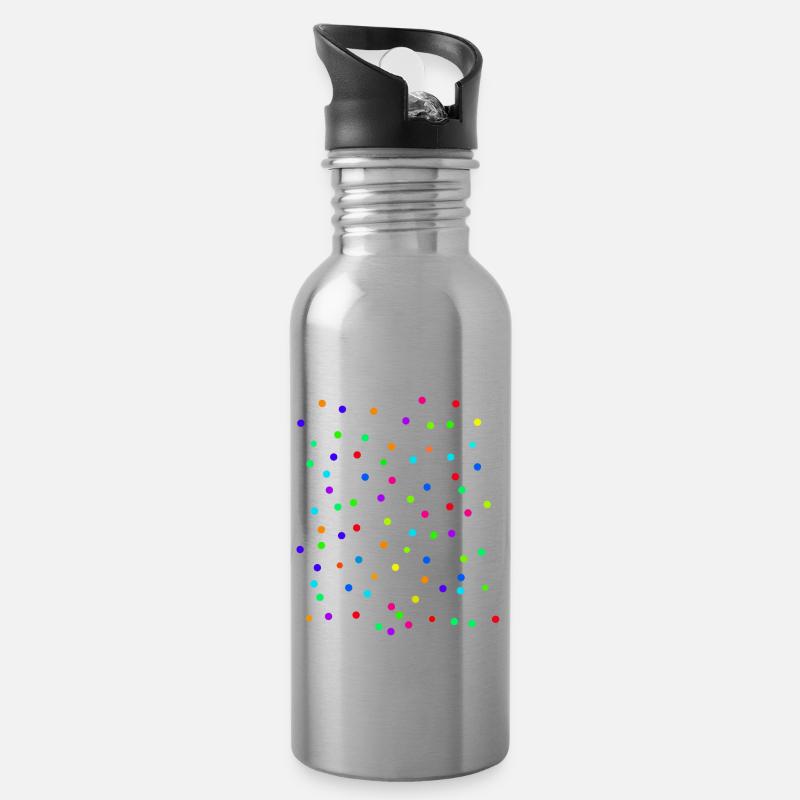 confettis - Gourde avec paille intégrée - argent clair