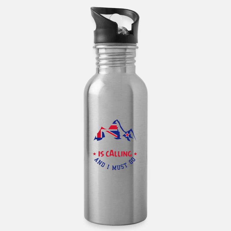 Neuseeland Land Urlaub Einwohner Lustiger Spruch - Trinkflasche mit integriertem Trinkhalm - Lightsilver