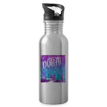 Dubai Tourismus Sonnenuntergang Stadt Geschenk - Trinkflasche mit integriertem Trinkhalm - Lightsilver - Rechts