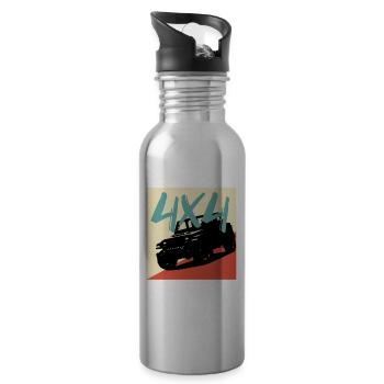 Off-road vehicle Offroad 4X4 - Water bottle with straw - silver - Right