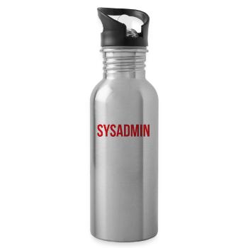 Systemadministrator IT Informatiker Spruch Lustig - Trinkflasche mit integriertem Trinkhalm - Lightsilver - Rechts