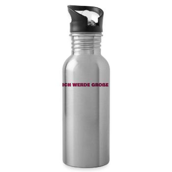 Schwangerschaft Spruch Große Schwester Geschenk - Trinkflasche mit integriertem Trinkhalm - Lightsilver - Rechts