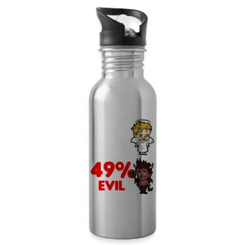 Engelchen und Teufelchen Engel Teufel Beziehung - Trinkflasche mit integriertem Trinkhalm - Lightsilver - Rechts