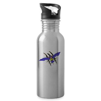 Robo Hawk robot Eagle Hawk - Water bottle with straw - silver - Right