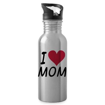 Mom baby gift for Mother's Day for childbirth - Water bottle with straw - silver - Right