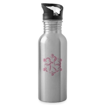 Sozialarbeiter - Sozialpädagoge - Spruch - Leben - Trinkflasche mit integriertem Trinkhalm - Lightsilver - Rechts