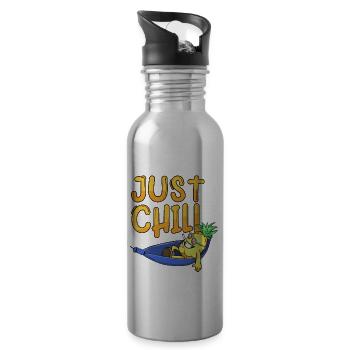 Pothead Pineapple Chilling Weed Hammock Joint - Water bottle with straw - silver - Right