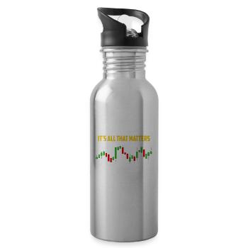 Trading - Aktien - Trader - Shirt. - Trinkflasche mit integriertem Trinkhalm - Lightsilver - Rechts