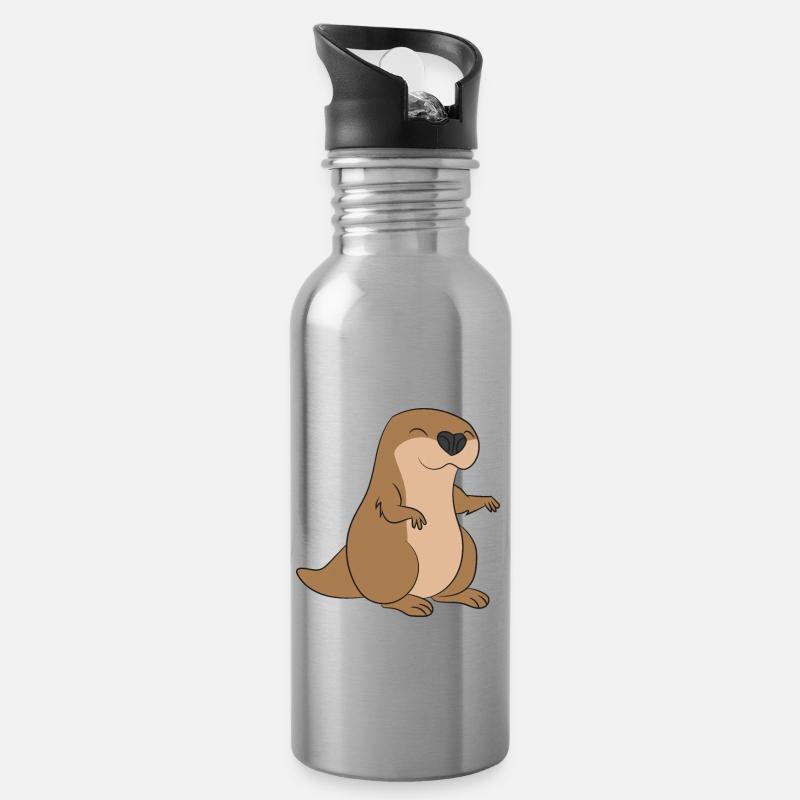 Otter, Otter - Water bottle with straw - silver